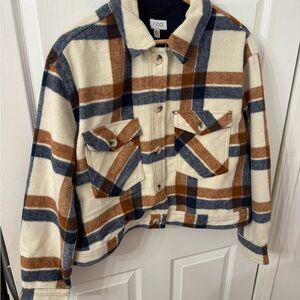 Noa brand cropped plaid jacket